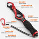 360 degree rotation 26 kilograms Jin [Jin equals 0.5 kg] Aluminum alloy large material fish control device lure clamp set with a scaled fish clip fishing tool FG-1047A red and black lure clamp