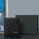 Pierre cardin men's genuine leather short wallet fashion business horizontal ticket clip multi-function card bag coin wallet high-end deerskin wallet black