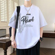 Siete lobo adolescente Summer Summer Silk Manga Short Shirt Boy Summer 2025 Nuevo estudiante de secundaria de la escuela secundaria Media manga 693 Negro [manga corta] Garantía de calidad M Tamaño [90-110Jin [Jin equivale a 0.5 kg]]]