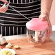 Meikejie's new garlic artifact, garlic grinder, manual meat grinder, garlic grinder, minced ginger garlic grinder, small medium three-leaf blade 502 ml - white 1