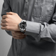 New watch men's quartz trendy business steel band watch domineering black water ghost