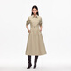Veromoda Nouvelle robe 2025 Au automne nouveau bouton de revers fausse poche amovible ceinture A-Line Shirt Jirt Light Khaki S