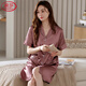 
LangSha (LangSha) mulberry silk nightgown for women in summer thin summer real silk mother pajamas skirt for home midskirt loose plus size Mint green 9905 M 160M