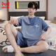 Cat Man (Miiow) pantalones cortos de algodón de algodón de verano de pijama de pijama. Todos los adolescentes pueden usar ropa de ropa para el hogar simple Z679 9362 L [recomendado 100-130Jin [Jin equivale a 0.5 kg] desgaste]