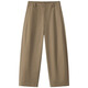 
MUJI women's mercerized twill barrel wide version pants dark beige L