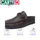 卡帝乐鳄鱼（CARTELO）夏季皮面男鞋透气潮流休闲懒人鞋一脚蹬豆豆鞋男高级感低帮乐福鞋 YL-D898棕色高端旗舰版 39