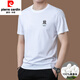 Pier Cardin high-end summer 2025 new high-end embroidered short-sleeved top thin round neck cool ice silk half-sleeved T-shirt black [tee 13062] M 165 [suitable for weight 100-120 Jin [Jin equals 0.5 kg]]
