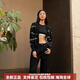 凯文克莱（Calvin Klein）含羊毛混纺提花纽扣V领宽松针织开衫毛衣女士 BEH-太空黑 XS