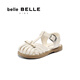 Belle Girls' Shoes Holiday Style Roman Sandals Shopping Mall Same Style Hollow Casual Sandals 15000B75 Beige 28