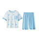 
DEESHA [7A Antibacterial Cotton] Girls Spring and Summer Short Sleeve Five-Cropped Pants Home Clothing Set Baby Two-Piece Pajamas