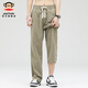 Big Mund Monkey (Paul Frank) Amerikanische trendige Eisseide-Gelegenheitshose für Sommer dünne, schnell trocknende kühle, lockere Herren mit weit langen Hose Khaki 6628 [offizielles authentisch] M [Empfohlen 90-125 Jin [Jin gleich 0,5 kg]]