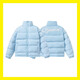 Zhidoudou trapstar couple outfit down cotton jacket retro stand collar gloss simple letter small label embroidered cotton jacket thick jacket pk---9901 blue S