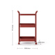 MUJI Steel Tube Trolley Rack Storage Rack Organizing Storage Rack Kitchen Bathroom Modern Simple Dark Red