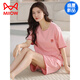 Cat Man (MiiOW) [Chinese Valentine's Gift] 2025 new pajamas for women in summer pure cotton short-sleeved sweet casual sports home clothing set Z9856 M [Recommended 80-100Jin [Jin equals 0.5 kg] wear]