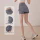 Nanmuxiong Yogahose für Frauen 2025 Neue Hochtaille Bauchlebeding Hüft-Sport-Shorts außerhalb des Lauftrainings-Fitnessrocks Sommer-Meersalzgrau M [85-105jin [Jin gleich 0,5 kg]]