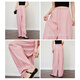 Olrain Loose pleated lazy drooping casual trousers for women's summer 2025 new slack pants pink M