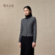 Ordos 1980 Autumn and Winter Cashmere Round Neck Simple Cardigan Jacket Women's Long Sleeve Cashmere Cardigan Dark Gray-25 L 165/88A