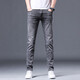 Lilang High-End Hong Kong Sommer Rauch grau Jeans Männer schlanke Füße Trendy Brand Elastizität Casual Hosen koreanischer Stil Trend BML1049 Rauchgrau 28