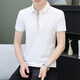 Camiseta de Saimandie con collar de collar de collar Collar de manga corta Camiseta de altura de verano Polo de seda delgada Camisa de seda de miel Top Casual Media Black QY723 M Recomendada 100-120Jin [Jin equivale a 0.5 kg]