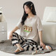 Pure Cotton Pyjamas für Frauen im Sommer kurzärmelige Hosen Set 2025 Neue koreanische Version der süßen Sommer-Cartoon-Cason-Saison-Heimkleidung 9717 L [100-120jin [Jin entspricht 0,5 kg]]