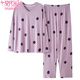 Modal pajamas for women in spring and autumn style 2025 new long-sleeved pure cotton cute thin autumn women's home clothing set can be worn outside 3882 M