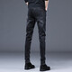 
Lilang summer men's jeans slim black slim feet pants for men Korean style high-end elastic slim trousers BML1048 black regular 33
