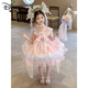 Disney Girls Hobe Summer Suspender Robe Child's Birthday Melody Princess Dress Girl Summer Lolita Jupe brillante Coiffe + Canne + Tail + JSGY6628 BEAUTÉ 140 CM