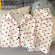 
Modal milk silk pajamas for women, gentle style girl love cardigans, can be worn on the outside, spring wrinkled cloth long-sleeved home clothing set, KK3527# M [Suggested 80-100Jin [Jin equals 0.5 kg]]