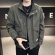 Jacket Men's 2025 Spring and Autumn New Style Loose Stand Collar Work Jacket Men's Trendy Versatile Clothes Green 4XL Recommended 160-175 Jin Jin equals 0.5 kg