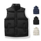 New autumn and winter down cotton vest men's thickened warm and cold-proof jacket fashionable cotton vest men's thermal vest black 2XL