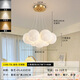 Nordic Simple Wohnzimmer Internet Prominente Beleuchtung cremiger Schlafzimmer Restaurant Planet Kronleuchter Zhongshan Home Dekoration Mondlampe 9734-Golden 7-köpfige dreifarbige Lichtweißkugel