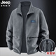 JEEP SPIRIT Jeep men's jacket reversible autumn and winter polar fleece thickened jacket windproof and waterproof fleece casual large size men's dark gray (reversible) 2XL (140-160Jin Jin equals 0.5kg)