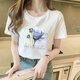 Playboy (PLAYBOY) Summer 2025 new pure cotton white T-shirt for women short-sleeved loose temperament student versatile shoulder T-shirt top 9793 white short-sleeved M (recommended 80-105Jin [Jin equals 0.5 kg])