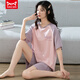 Catman (Miiow) Pajamas de algodón puro para mujeres en pantalones cortos de manga cortos de verano Celebrity Summer Summer Alto valor La ropa para el hogar se puede usar fuera del traje ZH-9856 [set] 2xl Código 140-160Jin [Jin equivale a 0.5 kg] Es necesario reservar la contracción