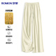 Luo Meng natural linen wide-leg pants for women, high-end summer thin, breathable, drapey, high-waisted, straight, all-match floor mopping pants.