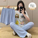 Yalu Summer Modal Pajamas Femmes avec poitrine PAD TROIS SET TROIS ENSEMBLE 2025 NOUVEAU CARTOONE PUPPY Les vêtements de maison peuvent être portés à l'extérieur de RM3519 Bow Girl [PAD PORTS FIXE] M 160