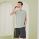 Cool vest shorts summer thin men's pajamas Lanjing Modal cotton pajamas men's home clothing set Light gray/rock gray BXM677B 3XL