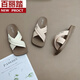 Belle Summer Comfort Slippers For Women 2025 Nouvelle célébrité Internet Sandales plates Chaussures pour femmes polyvalentes Sandales à semelle douce et ajustées BEIGE ZN9732 38