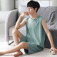 Luechen Pajamas sans manches Viete pour hommes pyjamas mince des vêtements pour hommes à grande taille décontractés, père L [construit 12027 [Set] L [recommandé 100-140jin [Jin est égal à 0,5 kg]]]