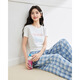 
IEF/Aiyi Fashion Set 2025 Summer New Korean Style Fashion Casual Sports Style Slimming Top and Lower Pants White S
