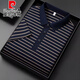 Pier Cardin Camiseta de manga corta de seda de seda de mulberry para hombres delgados de verano para hombres. Polo de seda 13691# caki xl 52 [sugerido 140-155 Jin [Jin equivale a 0.5 kg]]]