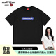 T-shirts Charles Peach Heart pour hommes et femmes, petit monstre imprimé en coton pur couple de bases de base à manches courtes, noir L