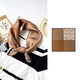 Navy Cashew 53 Bufanda cuadrada pequeña de seda Bufanda de seda coreana para mujer Bufanda de seda de morera Bufanda de moda geométrica Regalo ZS5353-Rejilla trasera beige 53*53