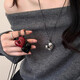 Koreanische Fieber Bloggerin gleiche Liebe Anhänger Halskette Langes Pullover Ketten Kette Female Accessoires Schlüsselbein Kette Halskette Schmuck [rot] Öldrop Geometrische Liebe Halskette