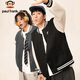 Paul Frank Jacket Men's Baseball Uniform Men's Autumn Casual Jacket Men's Loose Heavy Couple Men's Clothing Black XL