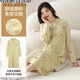 Victoria's style pure cotton nightgown with chest pad for women's new style spring and autumn new season long-sleeved pregnant women's confinement clothes postpartum breastfeeding pajamas MNQ13062#RR L [Suggested 100-120Jin [Jin equals 0.5 kg]]