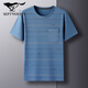 Septwolves (Septwolves) Sommer-Männer kurzärmelig T-Shirt mit mittleren Nacken mit mittleren Nacken mit Middle Color Color Top Herren lose, halbärmelige Taschen Live DX-691 Lake Blue M 165/Vorgeschlagen 120jin [Jin gleich 0,5 kg] oder weniger