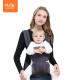 BaoBaoLong (BaoLong) baby strap front-held baby baby out for simple turban newborn children's front and rear dual-purpose back baby-holding artifact breathable model navy blue dot + enclosed saliva towel