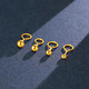 Gold Bean Earrings for Women Pure Gold 999 Pure Gold Earrings Small Gold Bean Ear Hole Earrings for Girlfriend’s Birthday Gift Hook Style + Delivery Gift Box + National Inspection Certificate 4mm Glossy Pair (999 Pure Gold Special Price)