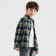 Duojia boys' shirts in spring and autumn children's casual retro lapel tops for older children handsome long-sleeved plaid shirts